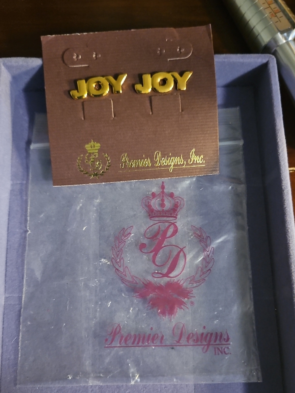Premier Designs Gold JOY Letter Stud Earrings